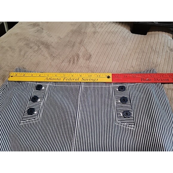 Talbots Navy and White stripe skirt with Nautical accent buttons 12p NWT - Picture 5 of 6